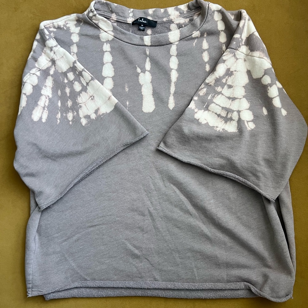 Lulus Brown/Gray’ish Tie-Dye Top